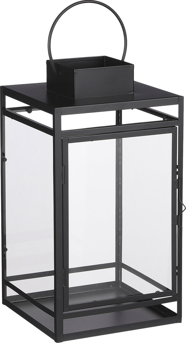 Glimmerdekorationen Sturmlaterne – 19,5 x 19 x 36 cm – Eisen – Schwarz