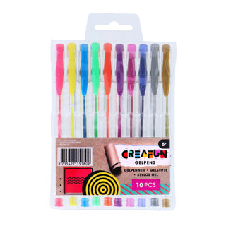 Creafun Gelstifte Neon Glitzer Metallic 10 Stück | 6 Stück