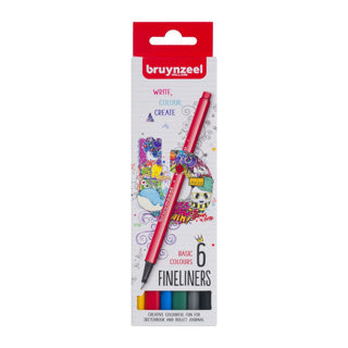 Bruynzeel Fineliner setzen grundlegend 6 Farben