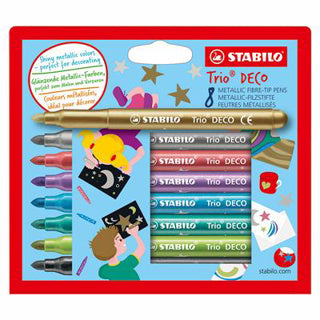 Stabilo Trio Deco Metallic Felt -Tip Pens 8st.