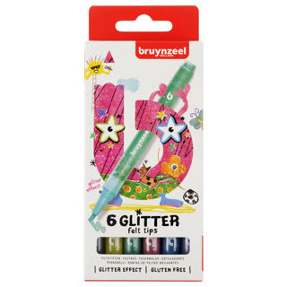 Bruynzeel Kids Glitter fühlte -Tip Stifte, 6st.