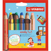 Stabilo Woody 3in1 farbige Stifte - 6 Farben