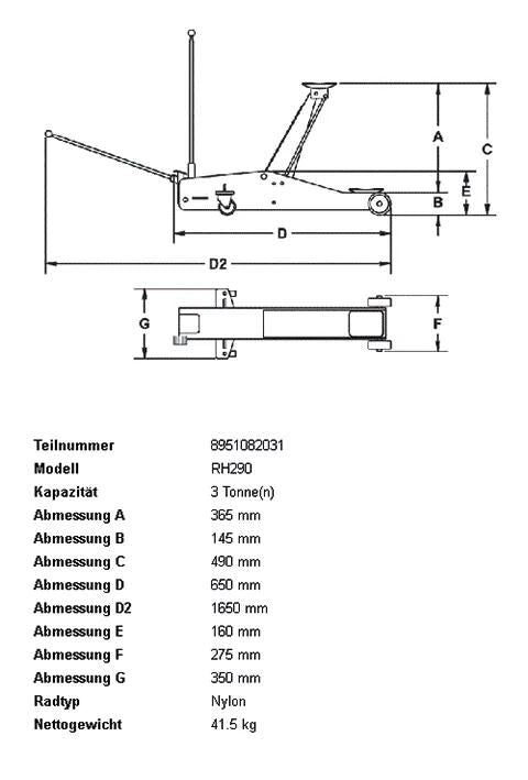 RC Rodcraft Hydraulic Shunting Jack R Tragfähigkeit 3.0t