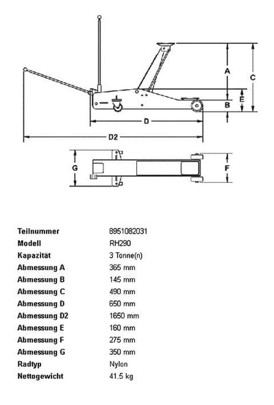 RC Rodcraft Hydraulic Shunting Jack R Tragfähigkeit 3.0t