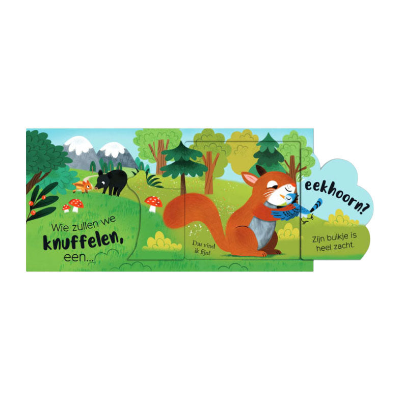 Laternenverleger kitzeln und kitzeln ein Eichhörnchen