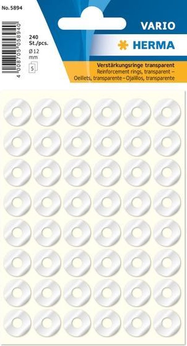 Haza original labels 240 pieces 12 mm transparent
