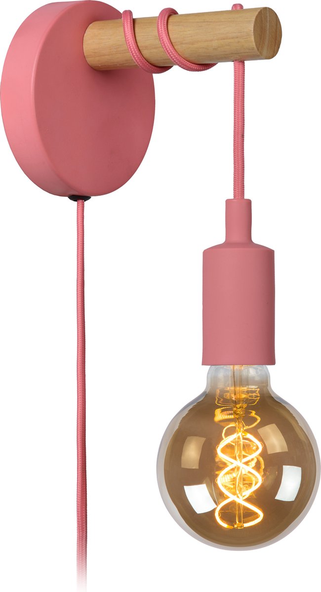 Lucide Pola - Wandleuchte für Kinderzimmer - ø 12 cm - 1xe27 - rosa