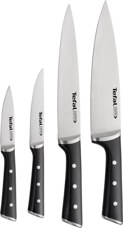 Tefal Ice Force K2324S74 – Messerset – 4-teilig – Schälmesser, Kochmesser, Küchenmesser und Tranchiermesser – Edelstahl – spülmaschinenfest