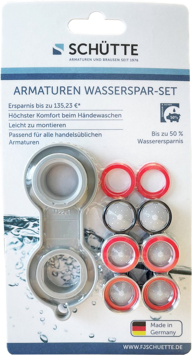 Schütte Wassersparset - 11-teilig - Mousseure + Montageschlüssel Made in Germany