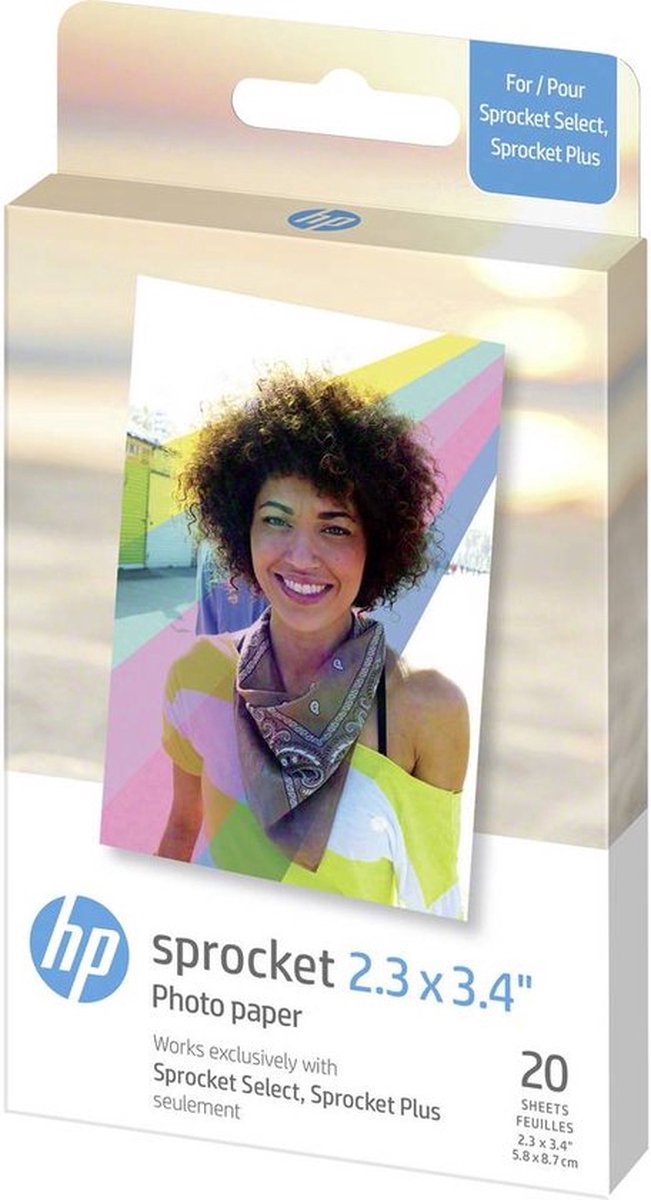 HP Sprocket Plus selbstklebendes Fotopapier – 58 x 87 mm – 20 Stück