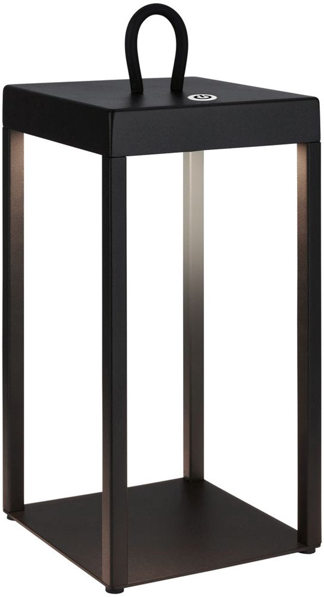 Briloner Luca – wiederaufladbare Tischlampe Laterne – dimmbar – IP44 für drinnen und draußen – 31,5 x 13 x 13 cm – Schwarz