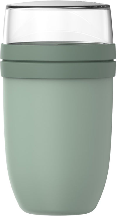 Mepal Lunchpot XL Ellipse – 750 + 300 ml – Joghurtbecher und Müslibecher to go – gefriergeeignet. Mikrowelle und Geschirrspüler – nordischer Salbei
