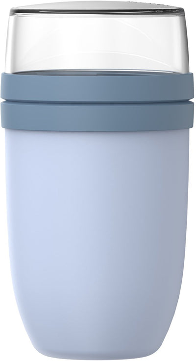 Mepal Lunchpot XL Ellipse – 750 + 300 ml – Joghurtbecher und Müslibecher to go – gefriergeeignet. Mikrowelle und Geschirrspüler – nordisches Blau