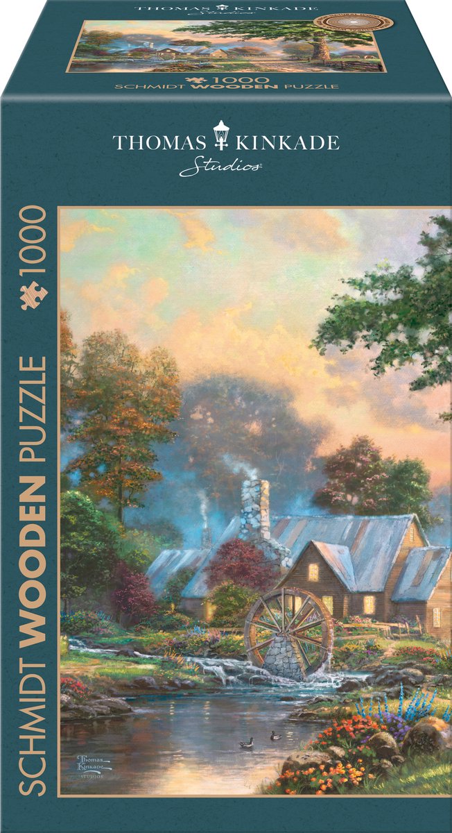 Schmidt – Puzzle – Holzpuzzle – Am alten Mühlenbach – Thomas Kinkade Studios – 1000 Teile – Erwachsene – ab 12 Jahren