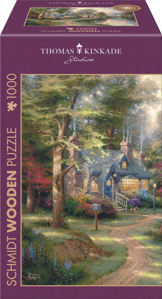 Schmidt - Puzzle - Holzpuzzle - Dorf am See - Thomas Kinkade - 1000 Teile - Erwachsene - ab 12 Jahren