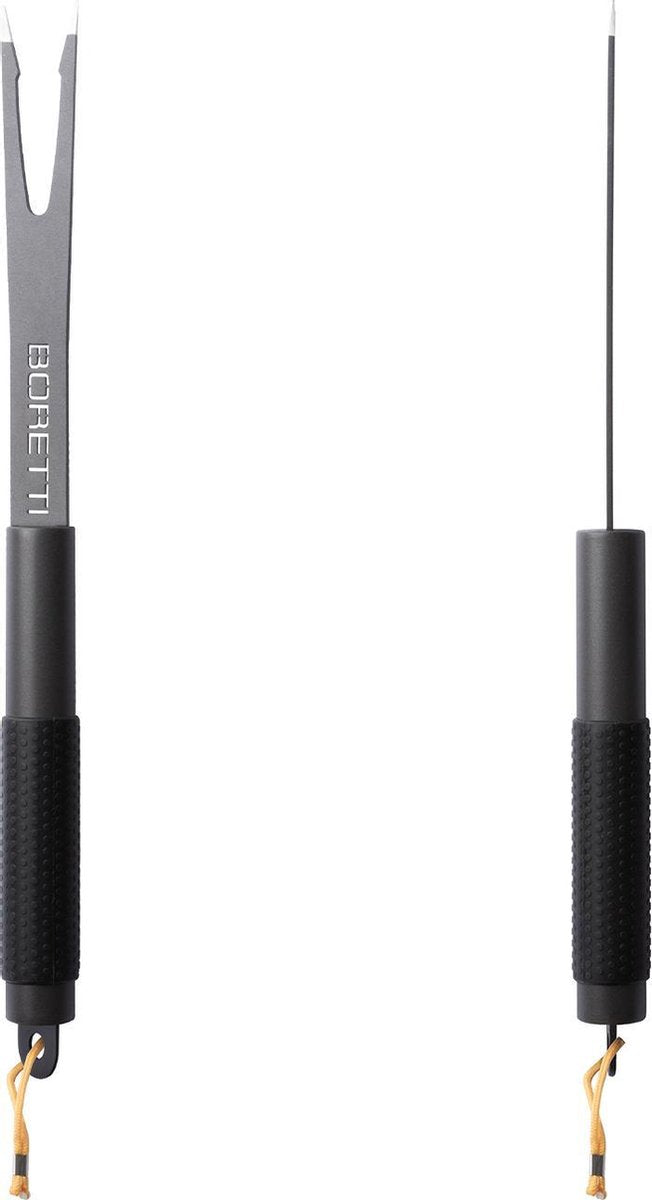 Boretti – Grillgabel – 46,5 cm – rutschfeste Griffe – Aufhängeösen – Barilo – Keramik