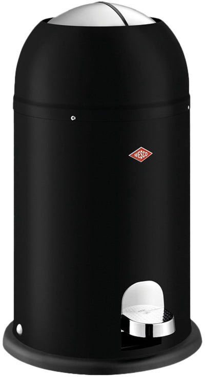 Wesco Kickmaster Junior Abfallbehälter | Treteimer | 12 Liter | Metall - mattschwarz | Abfallbehälter