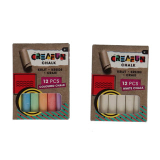 Creafun Kreide weiß gefärbt | 24 Stück