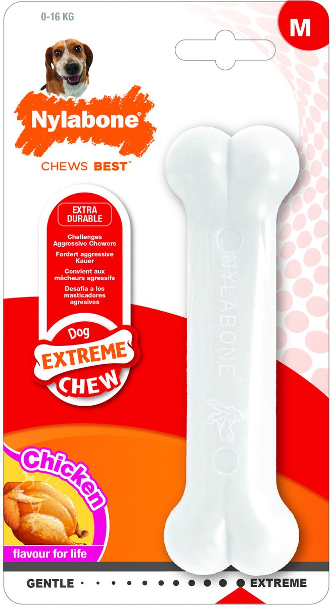 Nylabone Hardbeißer Knochen - Huhn - für Hunde bis 15 kg
