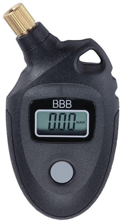 BBB Cycling Manometer Fahrrad-Reifendruckmessgerät – digitales Messgerät für Presta und Schrader – 11 bar – schwarz – BMP-90