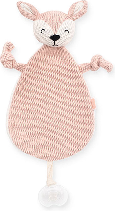 Jollein - Kuscheltuch Hirsch (hellrosa) - Schnuller-Kuscheltier, Baby-Schnullertuch, Schnullertuch - Baumwolle