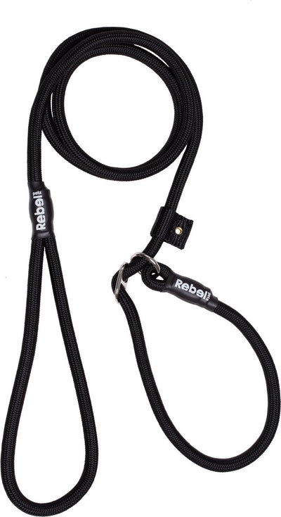 Rebel Petz Hundeleine – Trainingsleine – Schwarz – S – 8 mm x 140 cm
