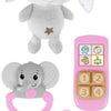 Toi-toys Little Stars Baby Kuscheltier Plüschhase mit Rassel und Telefon, 3-tlg.