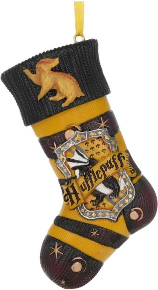Harry Potter Nemesis Now – Weihnachtskugel – Hufflepuff-Strumpf-Hängeornament – gelb schwarz