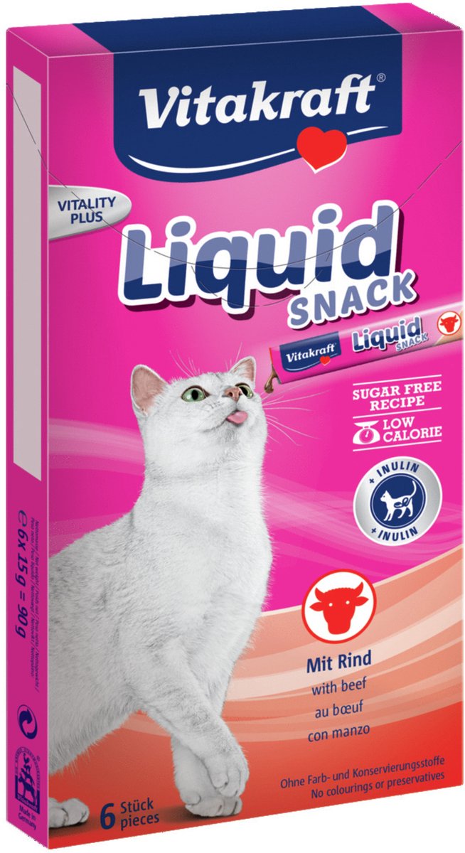 Vitakraft Cat Liquid Beef - Katzensnack - 6 Stk