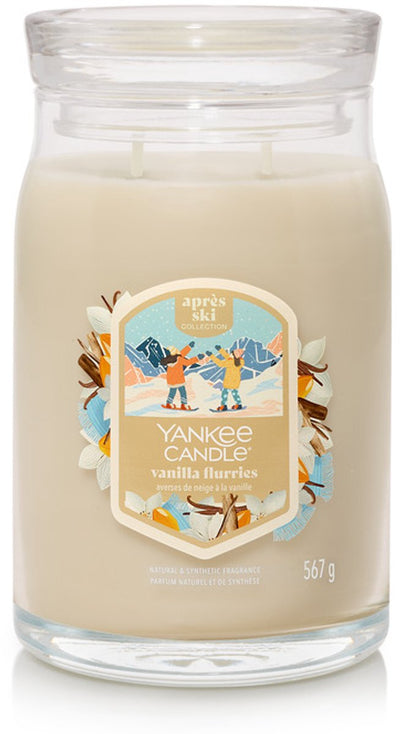 Yankee Candle – Vanilla Flurries Duftkerze im großen Glas – 90 Brennstunden – zwei Dochte