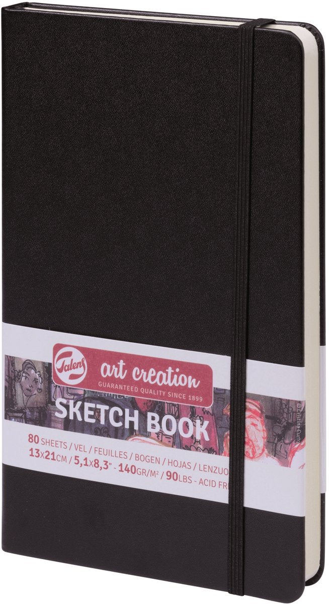 Talens Art Creation Skizzenbuch schwarz 13 x 21 cm 140 g 80 Blatt