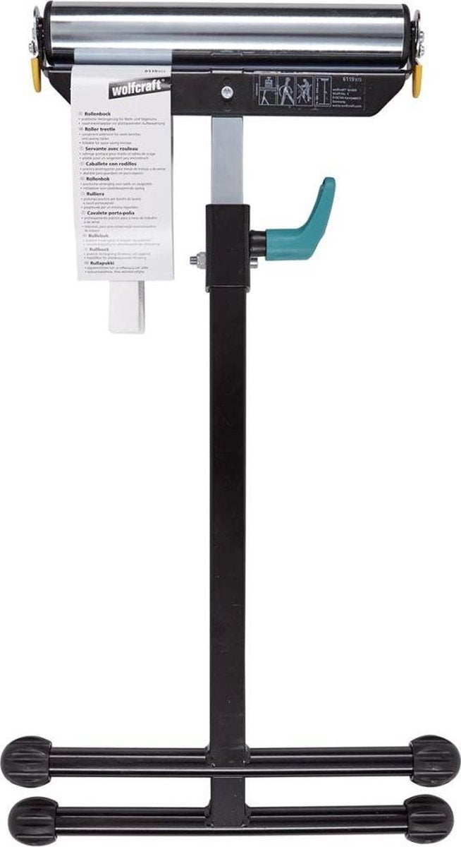 Wolfcraft - Klappbarer Sägebock - Bock - Kappsägenbasis - 50 kg 63-100 cm - Universal-Rollenständer - 10 Jahre Garantie - 6102300