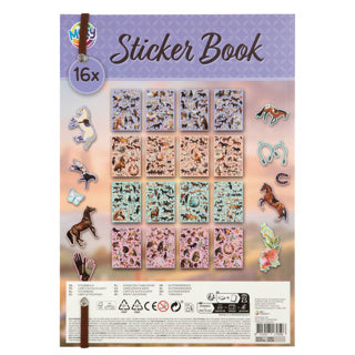 Kreatives Bastelgruppen-Stickerbuch, A4-Pferdesammlung, 16 Seiten und über 900 Aufkleber | 4 Stück