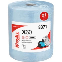 Reinigungspapier Wypall x60 Hydroknit 290x290x315mm blau Rolle 500 Blatt