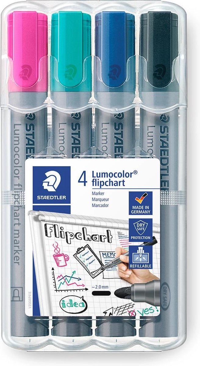 Staedtler Lumocolor Flipchartmarker - Box 4 Stück neue Farbe