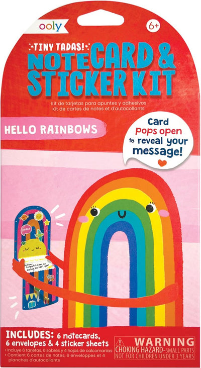Ooly – kleine Tadas! Notizkarten-Aufkleberset - Hallo Regenbogen
