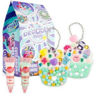 Gear2play Decoden Magic – Mini: süßes Kawaii – Taschenanhänger-Bastelset – bauschiger Kleber, Perlen und Anhänger