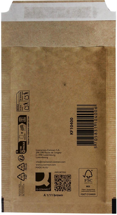 Q-connect Luftpolstertaschen, braun, 1-a, 120 x 175 mm, Karton à 200 Stück