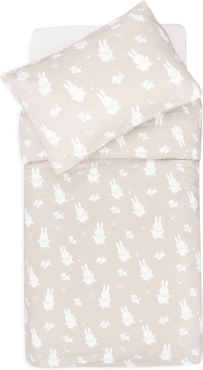 Jollein – Bettbezug mit Kissenbezug 100 x 140 cm – Bettdecke, Bettbezug Baby – Miffy Snuffy – Nougat