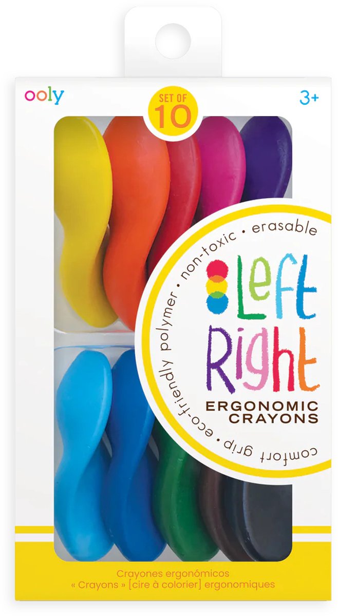 Ooly - links-rechts - ergonomische Buntstifte - 10 Farben
