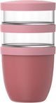 Mepal Lunchpot 3-teilig Ellipse - 500 + 200 + 200 ml - mit 2 Fächern - Joghurtbecher und Müslibecher to go - gefriergeeignet. Mikrowelle und Geschirrspüler – lebendiges Lila