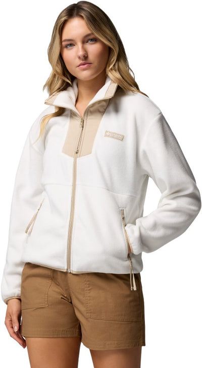 Columbia Sequoia Grove™ Damen-Outdoor-Pullover aus Fleece mit durchgehendem Reißverschluss – Meersalz, uraltes Fossil