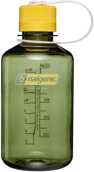 Nalgene – Enghalsflasche – Trinkflasche – Wasserflasche – 500 ml – Ölgrün mit Freesia Sustain Neu!