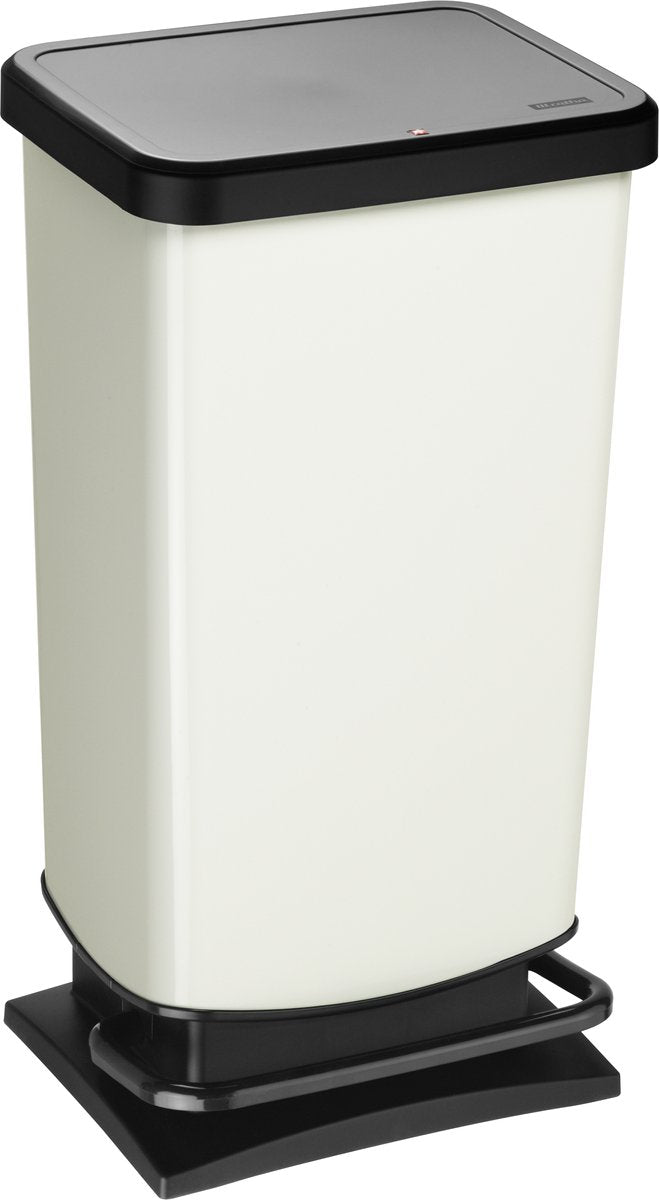 Rotho Paso Treteimer - Abfalleimer 40l - BPA-frei - Weißmetallic