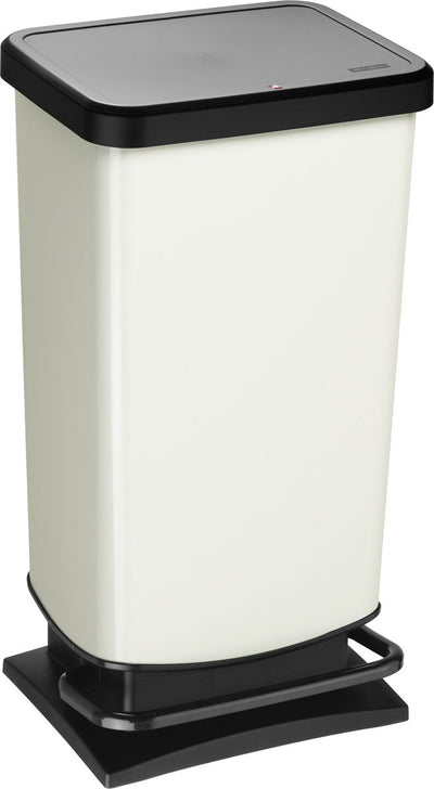 Rotho Paso Treteimer - Abfalleimer 40l - BPA-frei - Weißmetallic