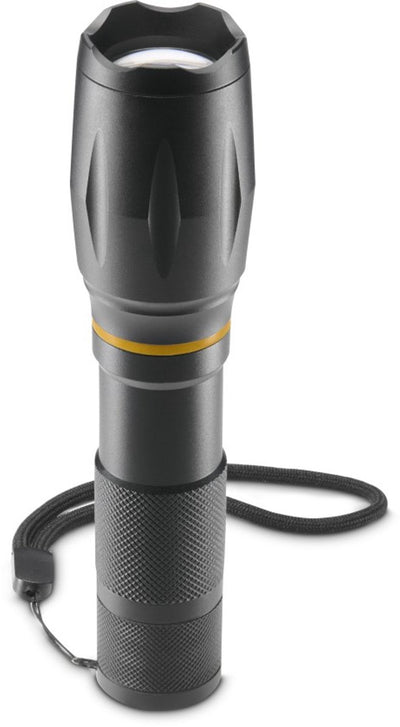 Hama Taschenlampe - W200 - 200lm - inkl. 3x AAA-Batterien - Aluminium - 3 Positionen + Zoom - Schwarz