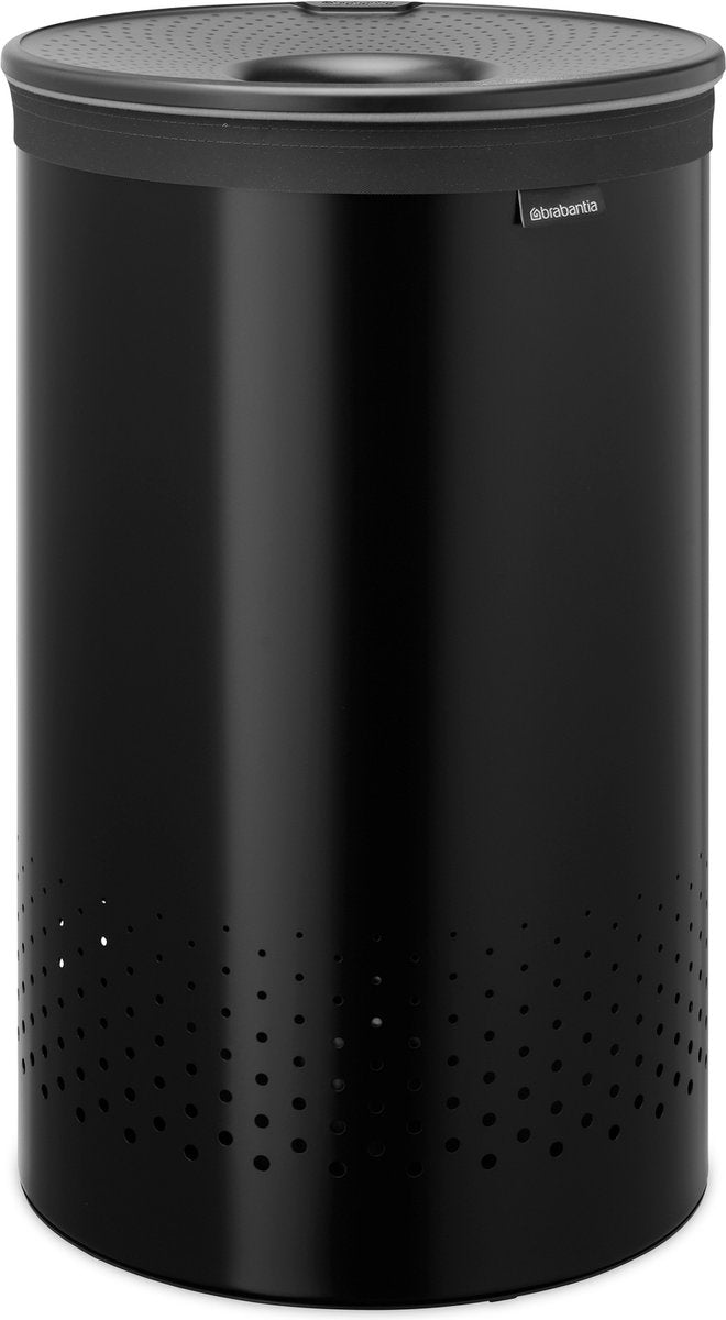 Brabantia Wäschekorb – mit Deckel – 60 l – mattschwarz dunkelgrau