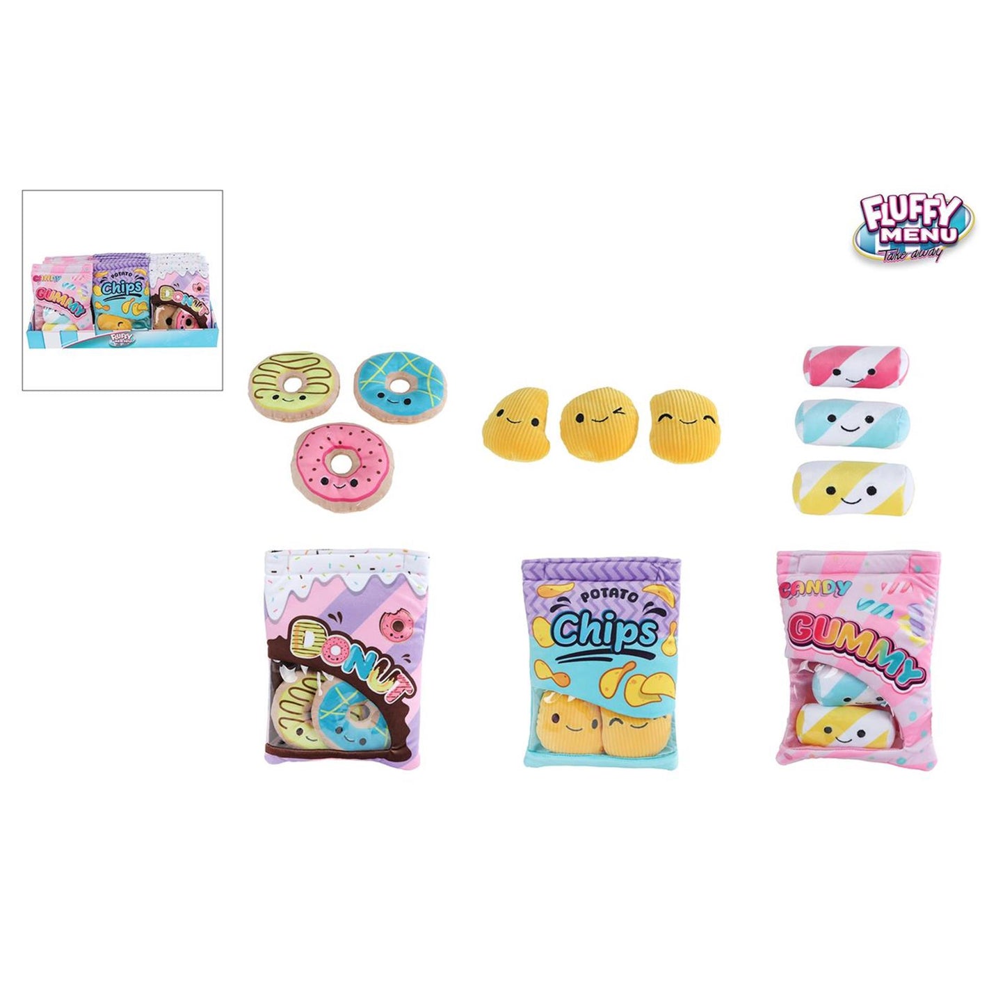 Flauschige Menü-Snacktaschen aus Plüsch 21cm