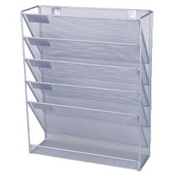 Wandprospekthalter Bürodepot 105x405x325mm silber 5 Fächer