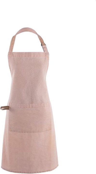 Tiseco – Küchenschürze Myrna – verstellbar am Hals, geräumige Vordertasche, Schlaufe an der Seite – 74 x 85 cm – rosa